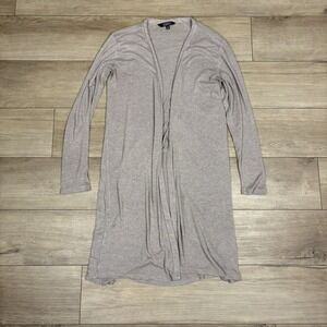 Company Ellen Tracy Women Oatmeal Heather Long Sleeve Knit Open Front Cardigan M